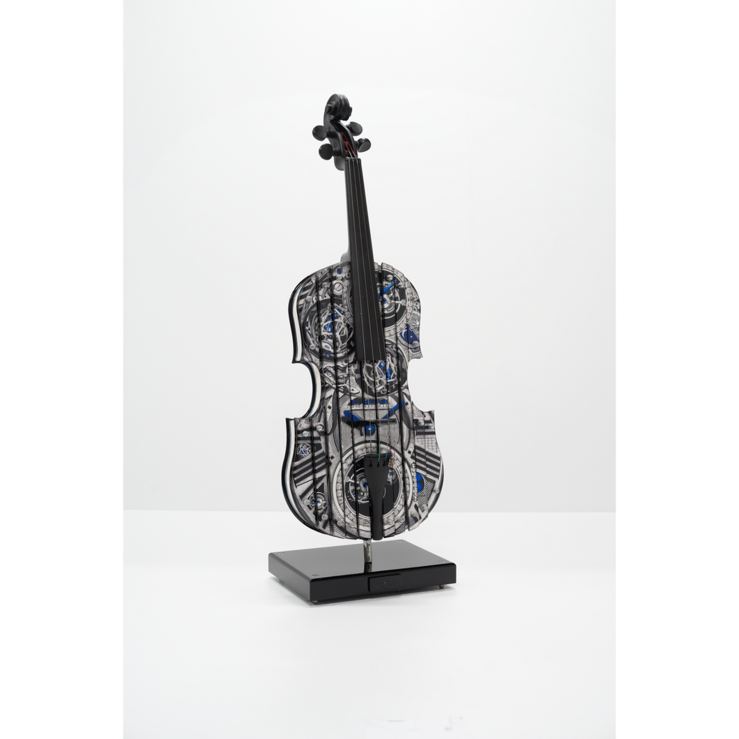 VIOLON NOIR & BLANC ET BLEU