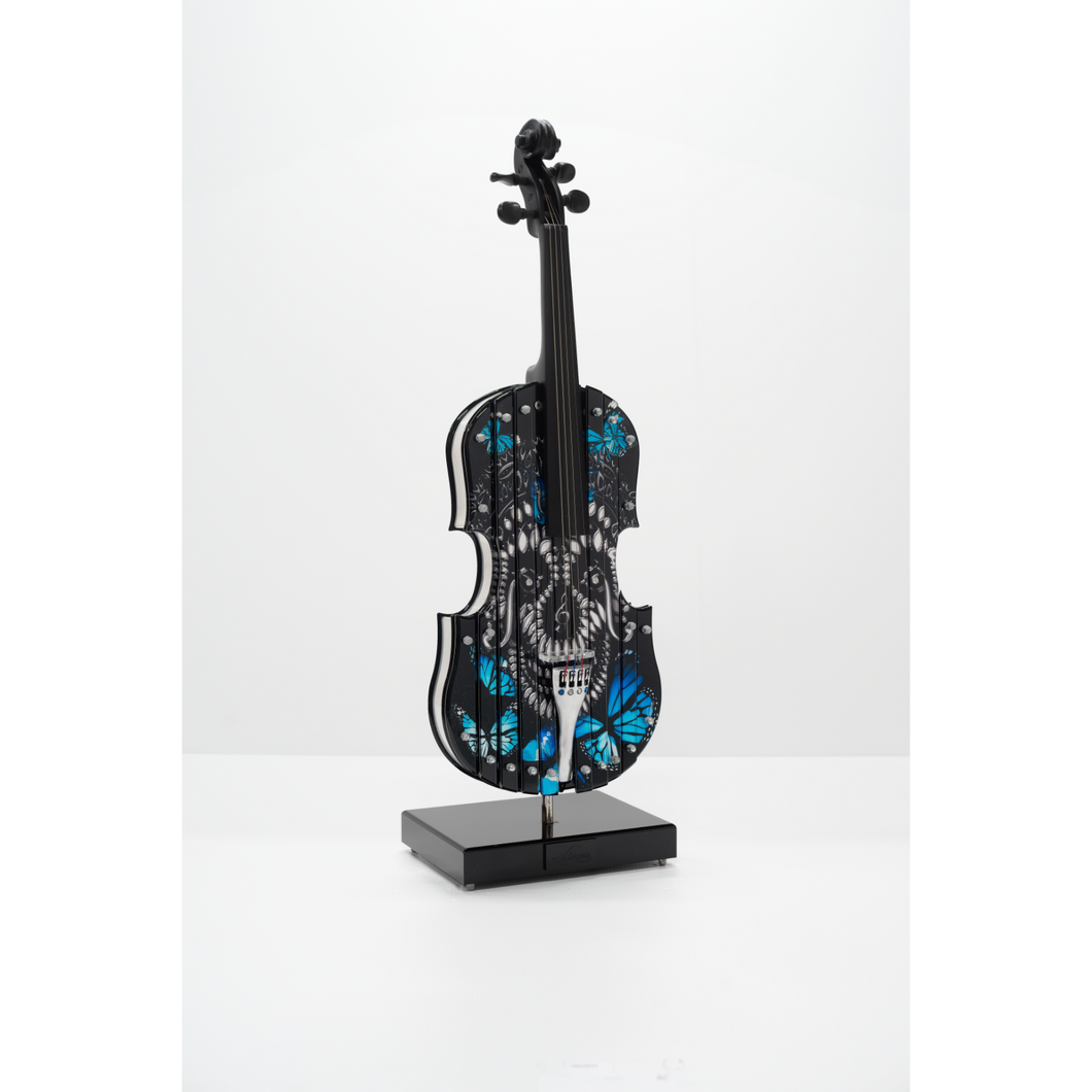 VIOLON SKULL & BUTTERFLY BLUE SWAROWSKI